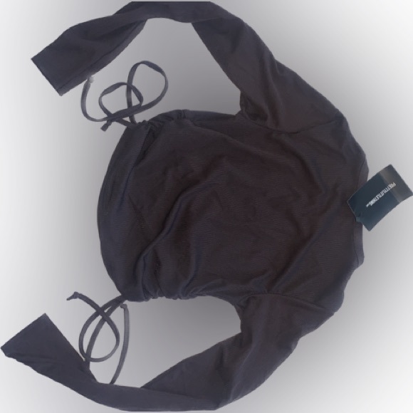 Chocolate Rib Underbust Drawstring Long Sleeve Crop Top. Size 8 US. PYT - Picture 3 of 6